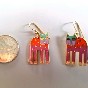Laurel Burch "Alexander's Animal" Cat Earrings
